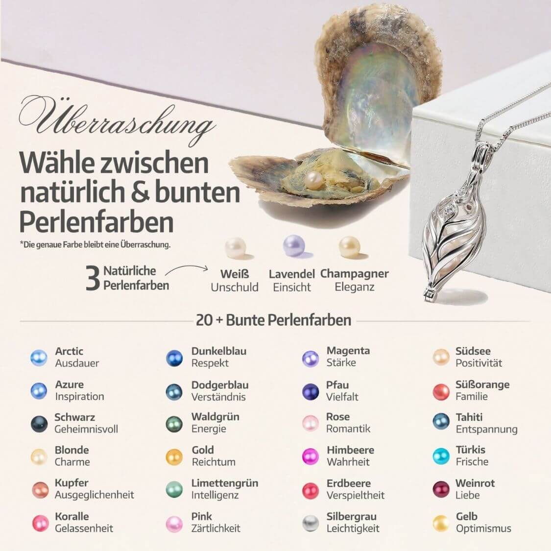 Dualis Kette & Ohrringe + 4 Austern