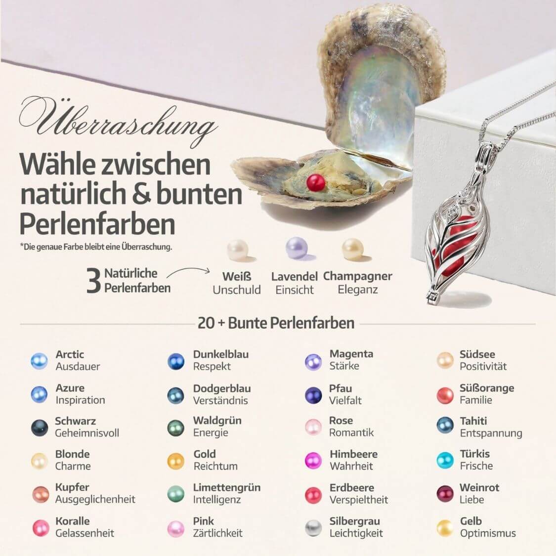 Dualis Kette & Ohrringe + 4 Austern