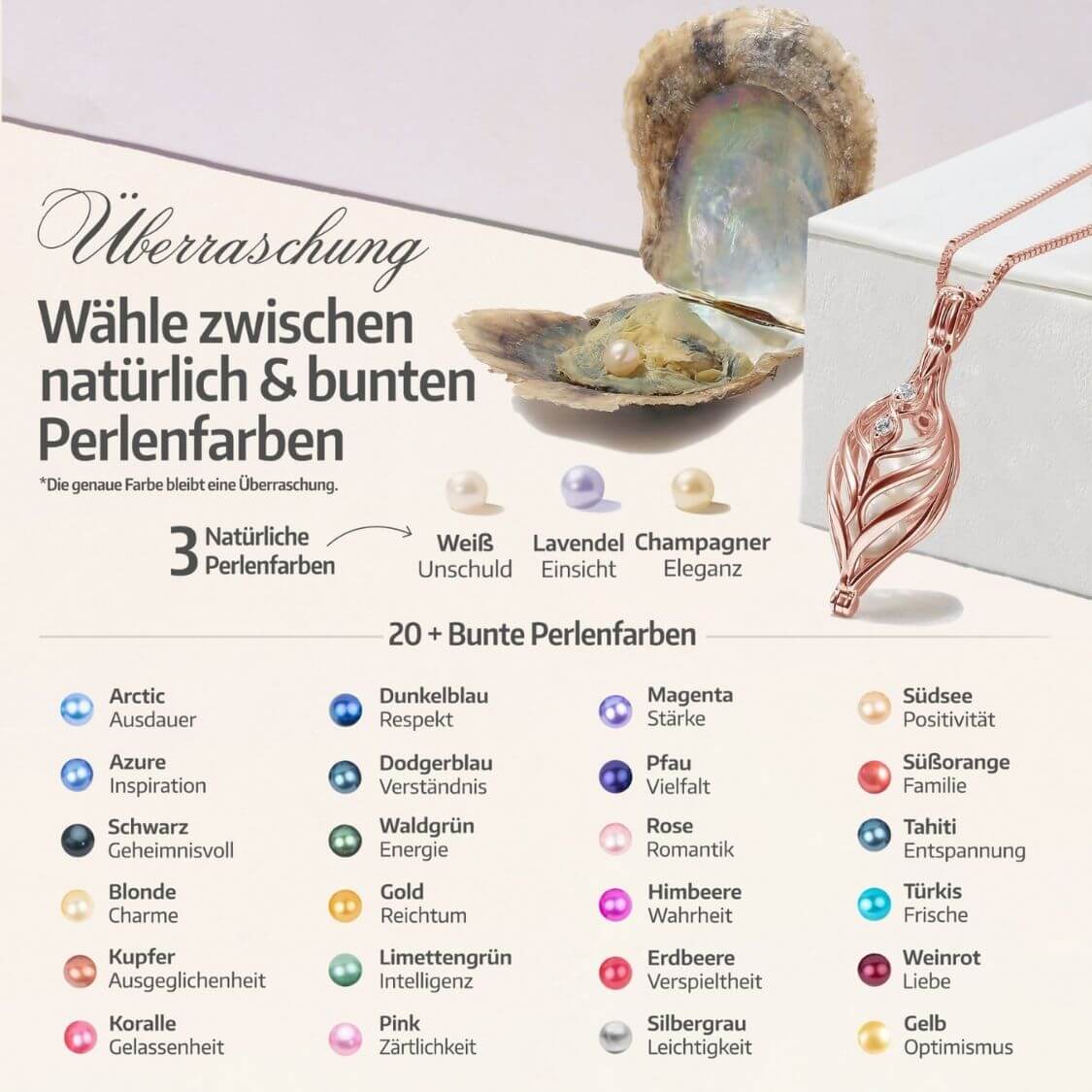 Dualis Kette & Ohrringe + 4 Austern