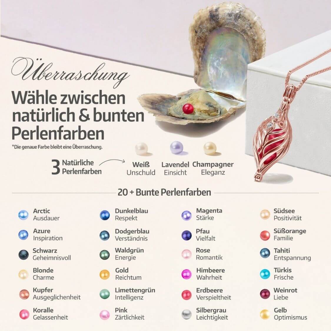 Dualis Kette & Ohrringe + 4 Austern