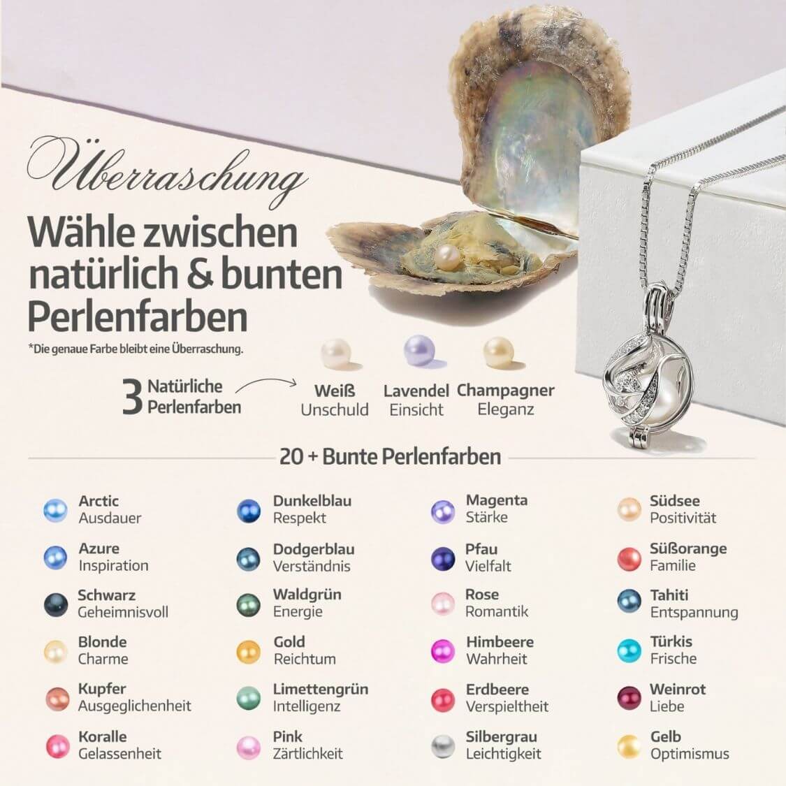 Floral Kette & Ohrringe + 3 Austern