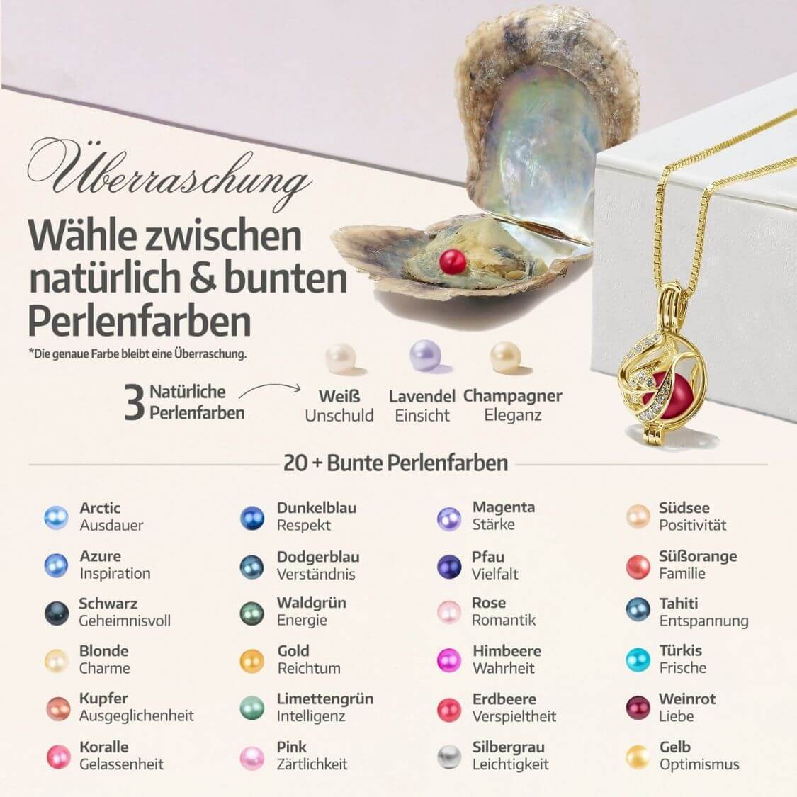 Floral Kette & Ohrringe + 3 Austern