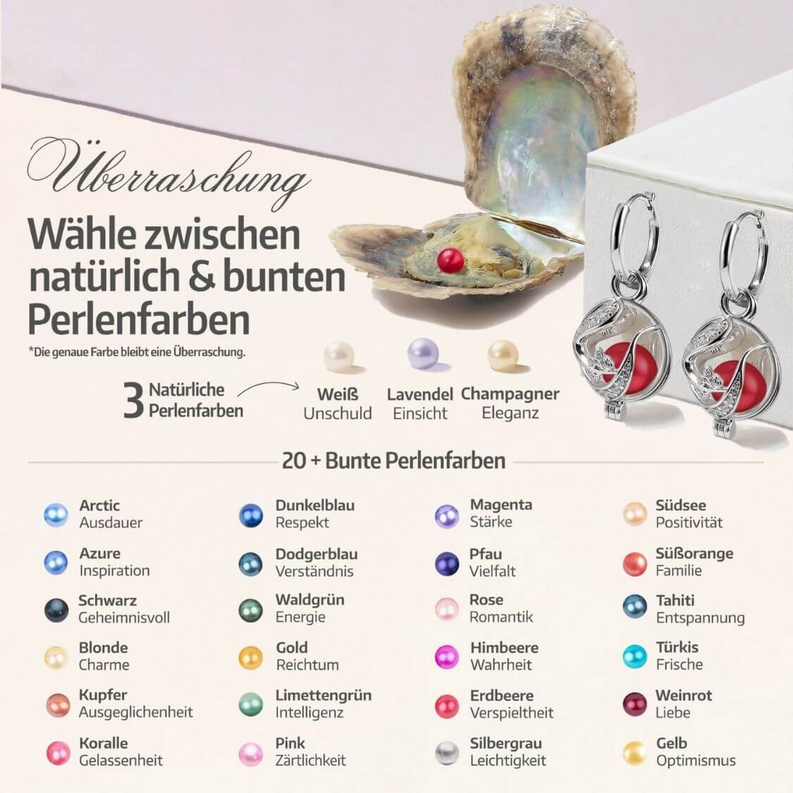 Floral Ohrringe + 2 Austern