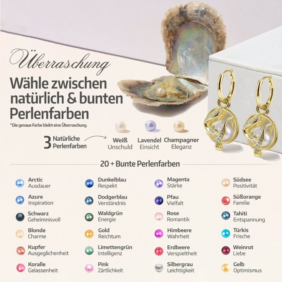 Floral Ohrringe + 2 Austern