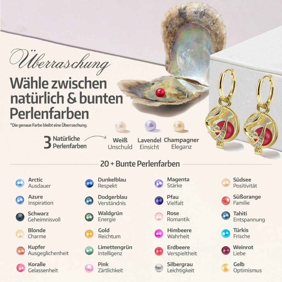 Floral Ohrringe + 2 Austern