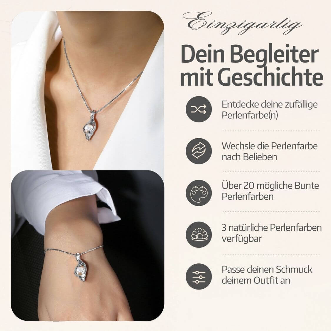 Muschel Kette + Armband Set