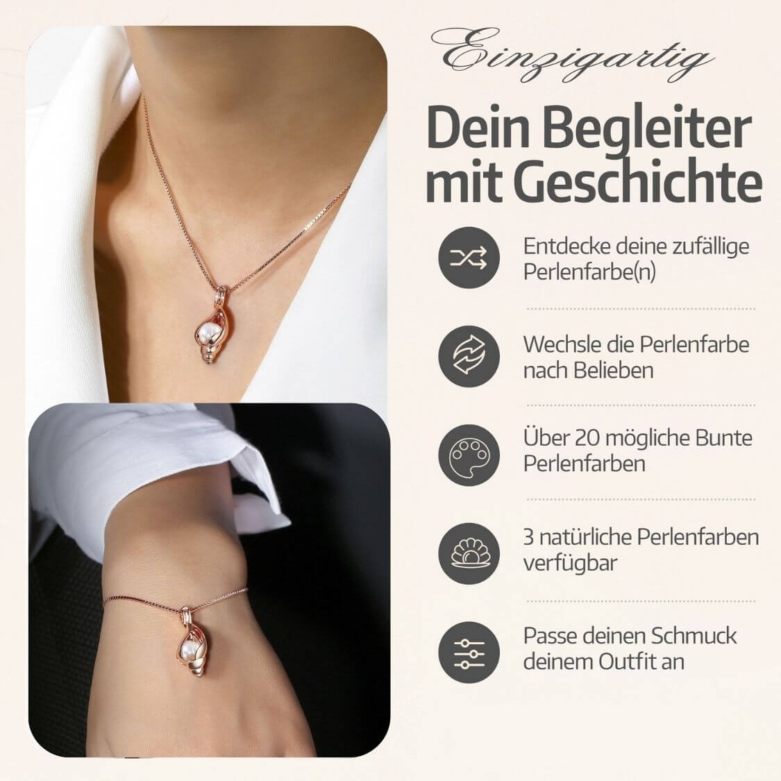 Muschel Kette + Armband Set