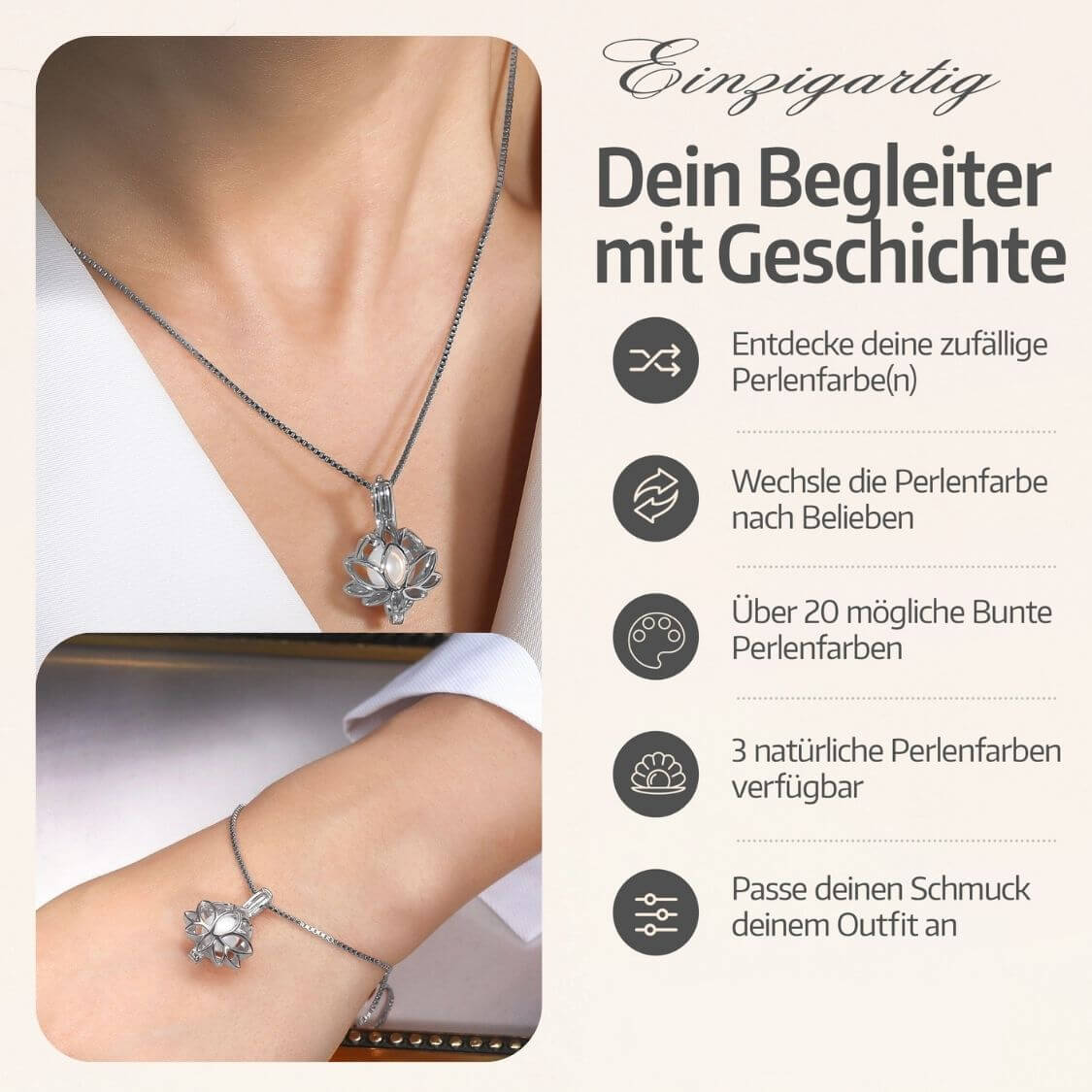 Lotus Kette + Armband Set