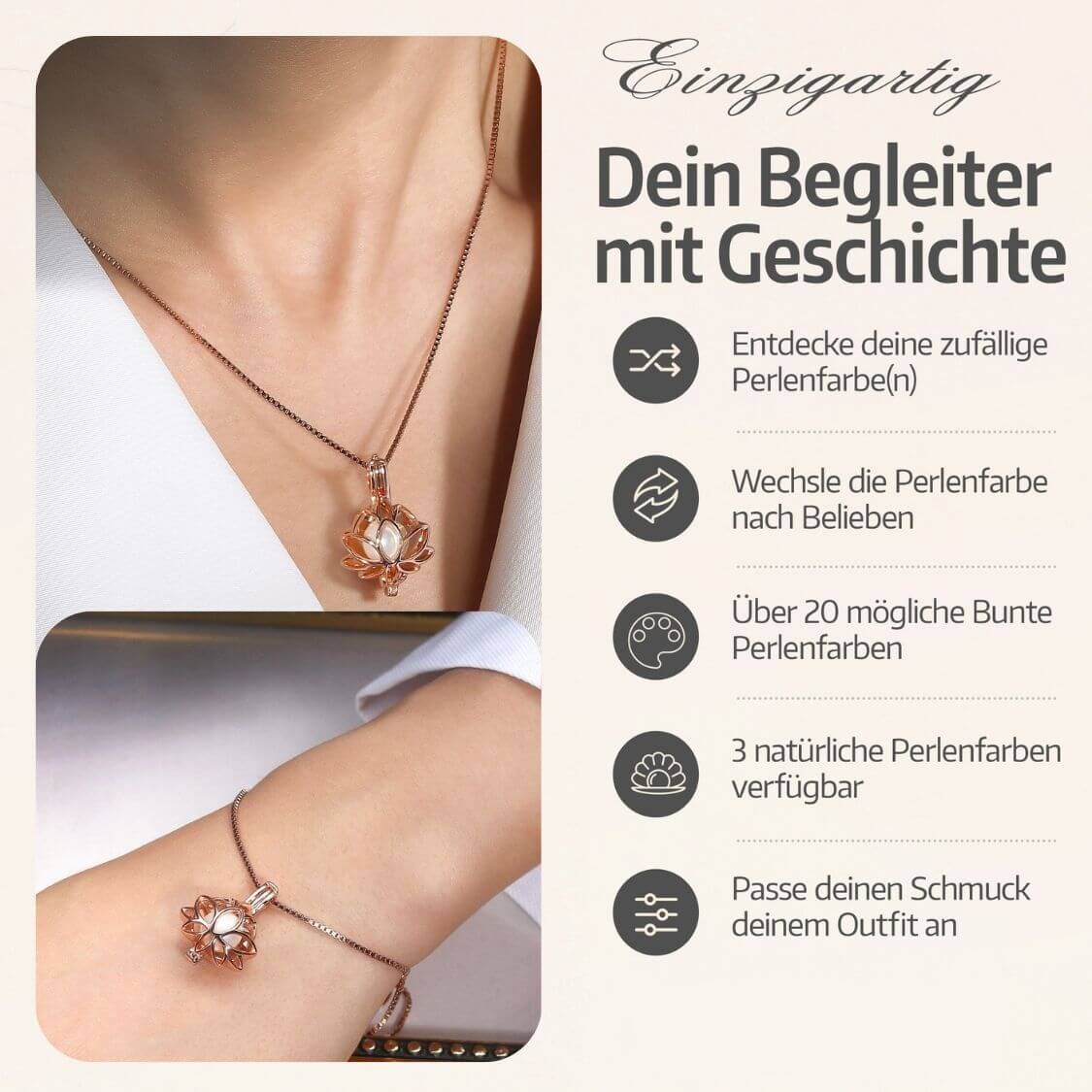 Lotus Kette + Armband Set