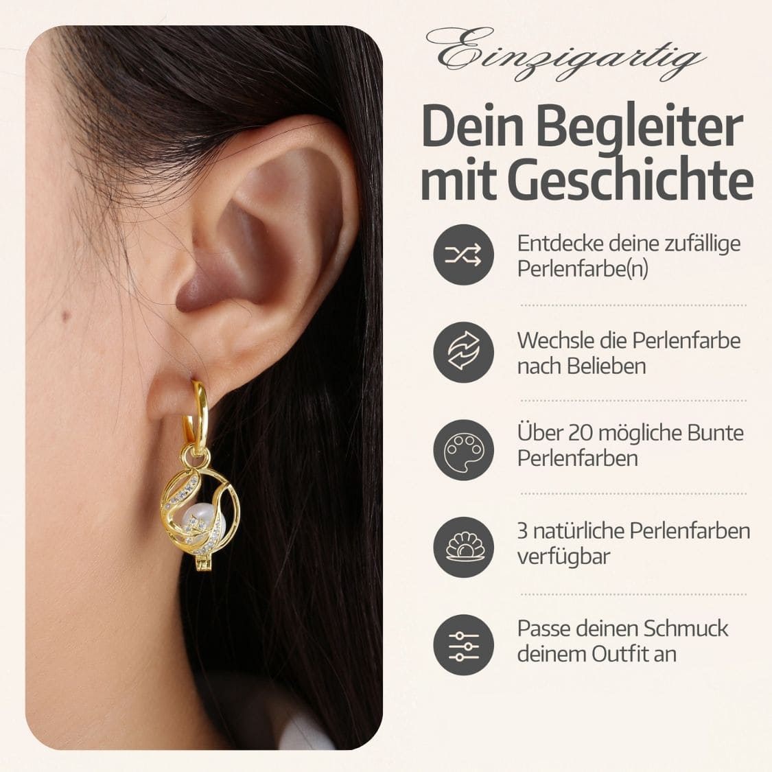 Floral Ohrringe + 2 Austern