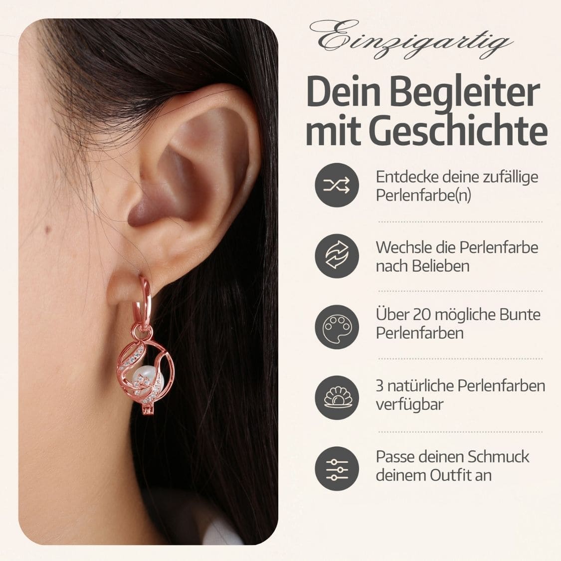 Floral Ohrringe + 2 Austern