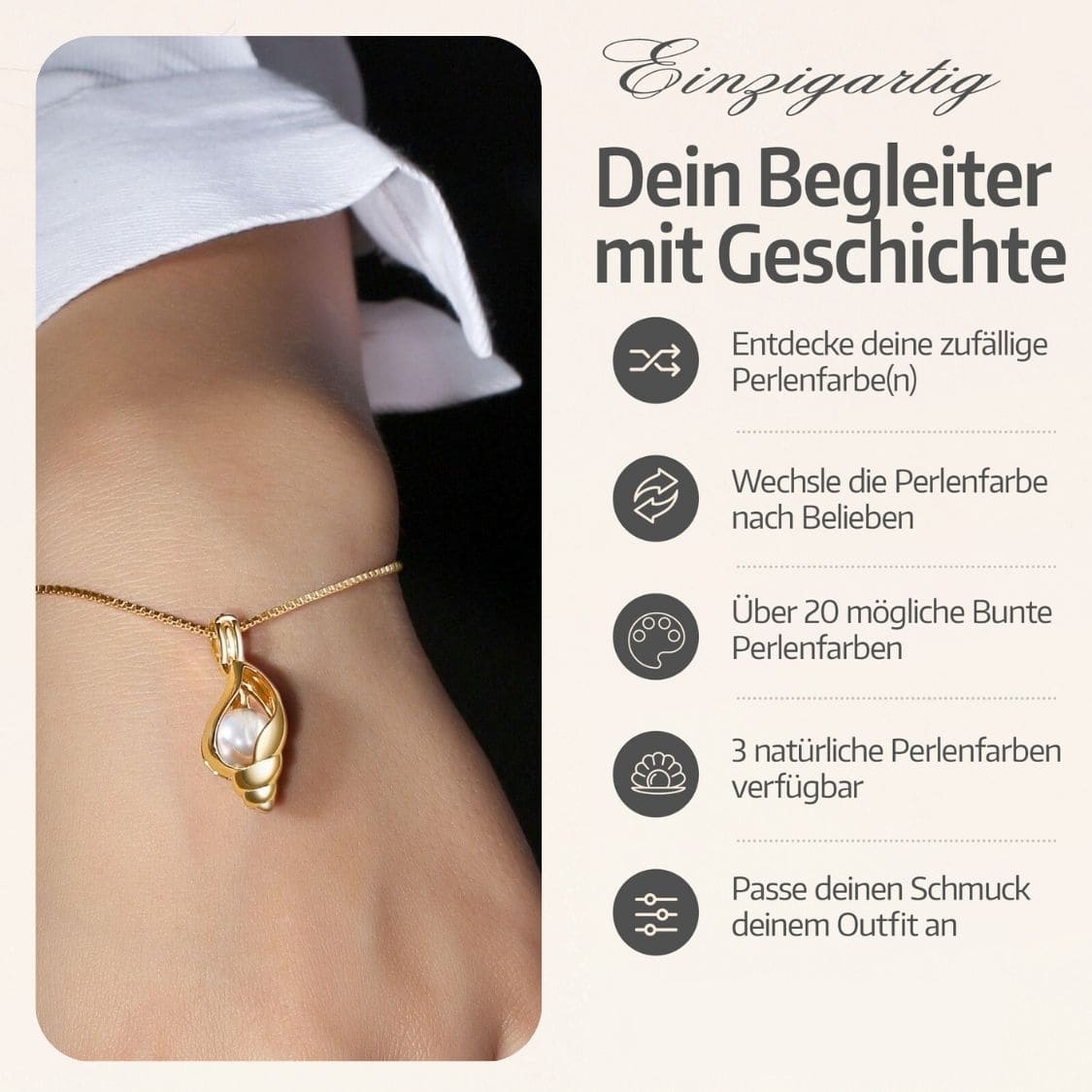 Muschel Armband + Auster