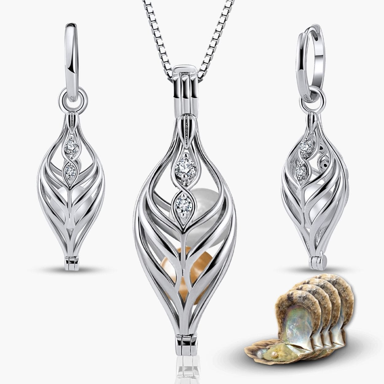 Dualis Kette & Ohrringe + 4 Austern