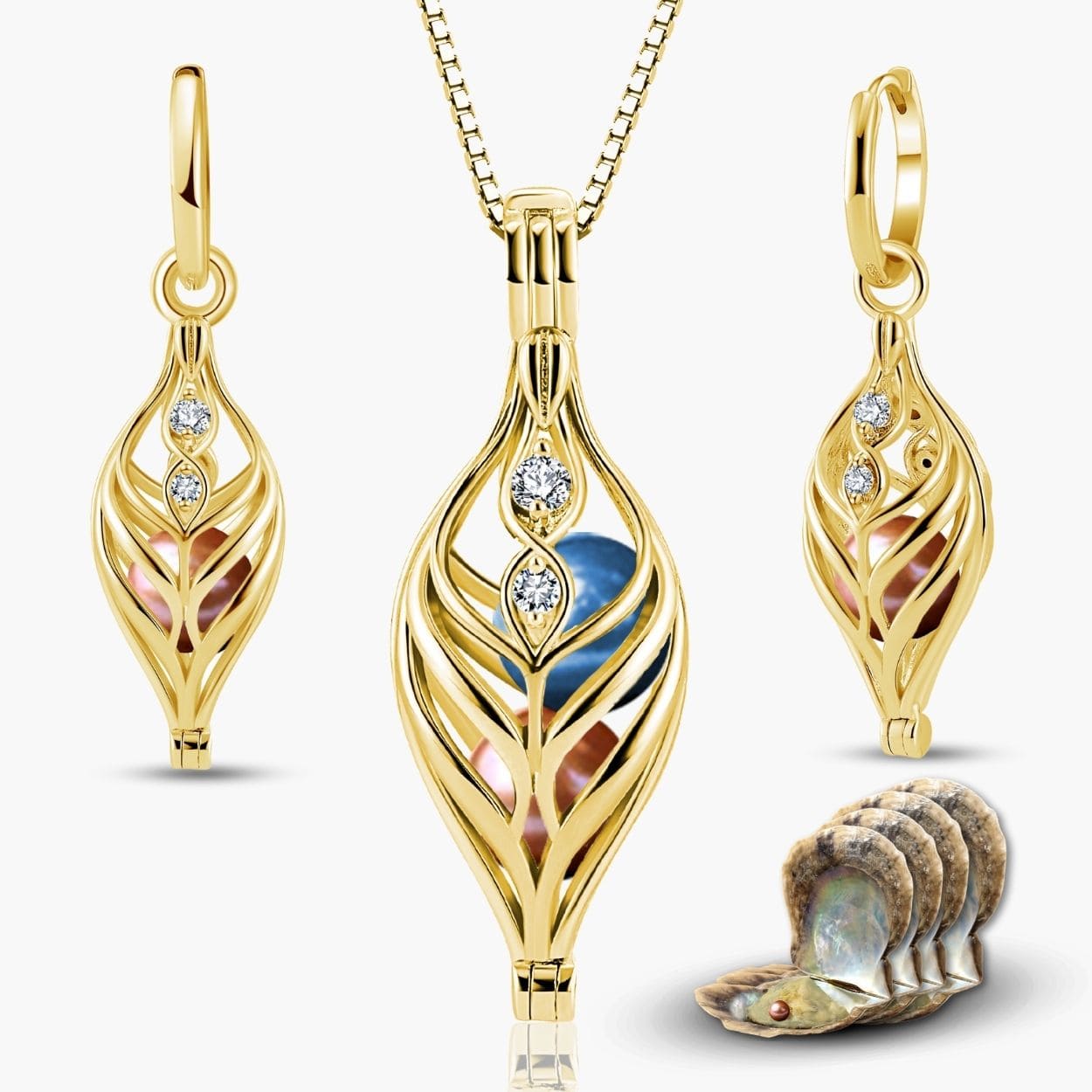 Dualis Kette & Ohrringe + 4 Austern