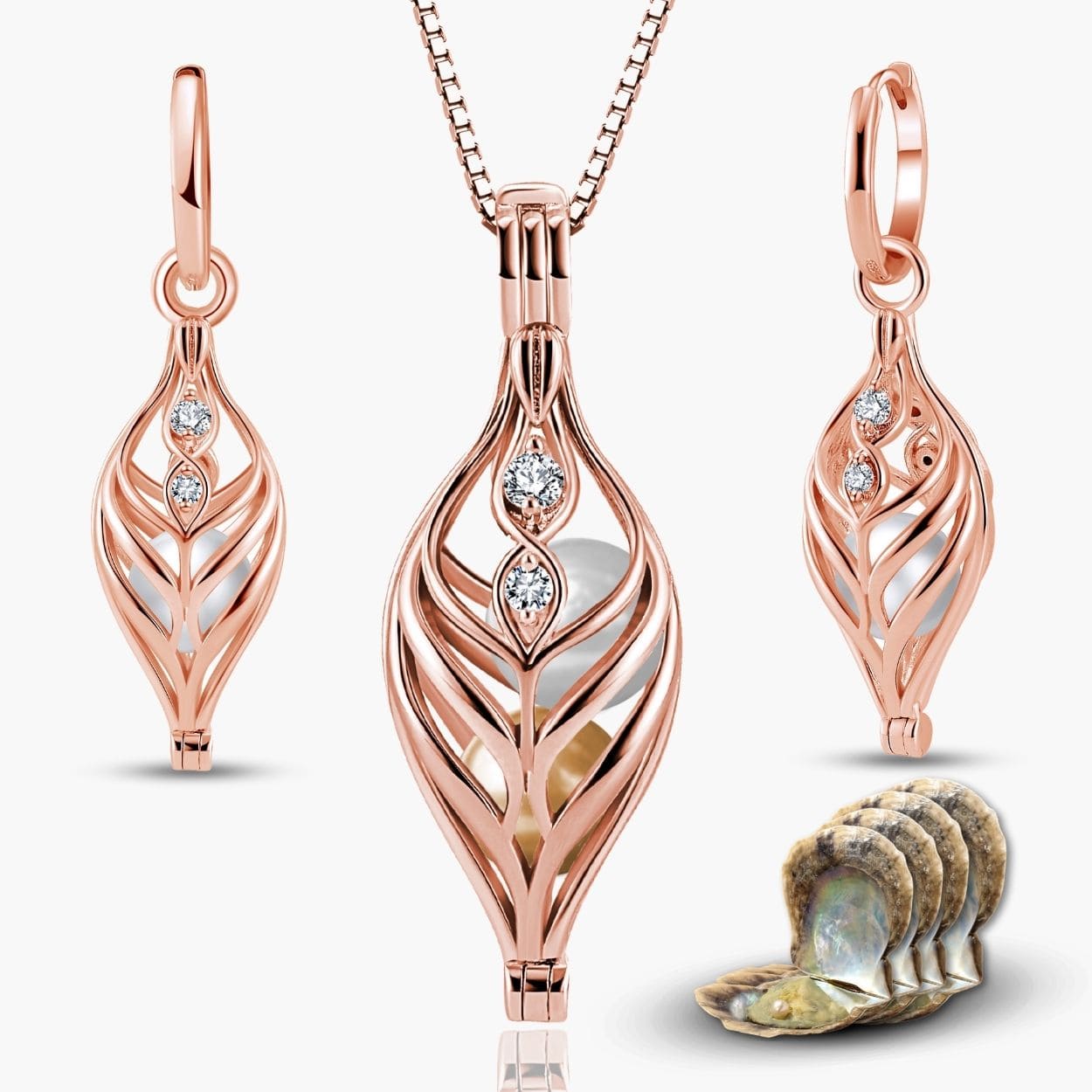 Dualis Kette & Ohrringe + 4 Austern