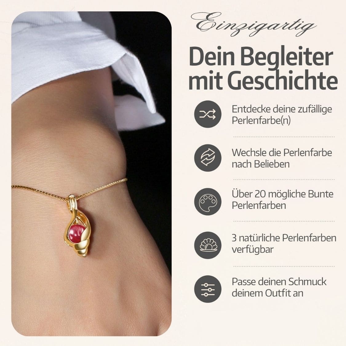 Muschel Armband + Auster