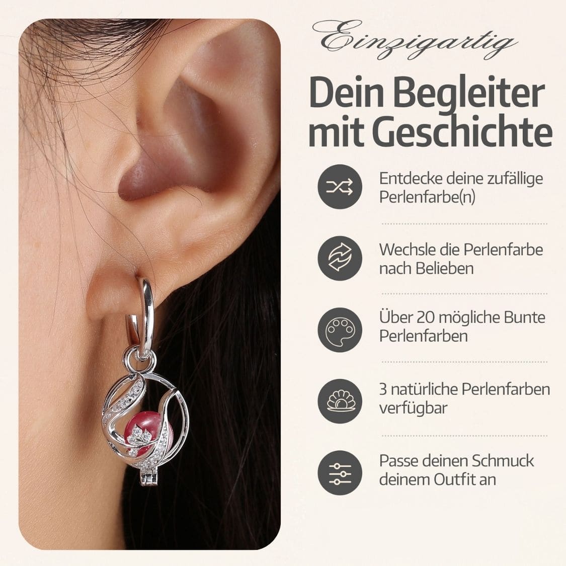 Floral Ohrringe + 2 Austern