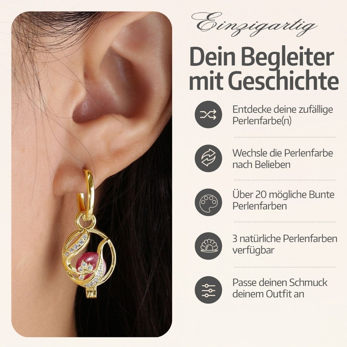 Floral Ohrringe + 2 Austern