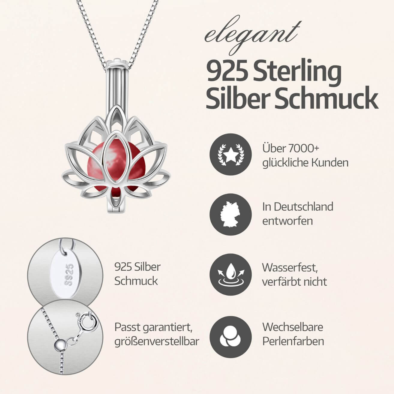 Lotus Kette + Armband Set