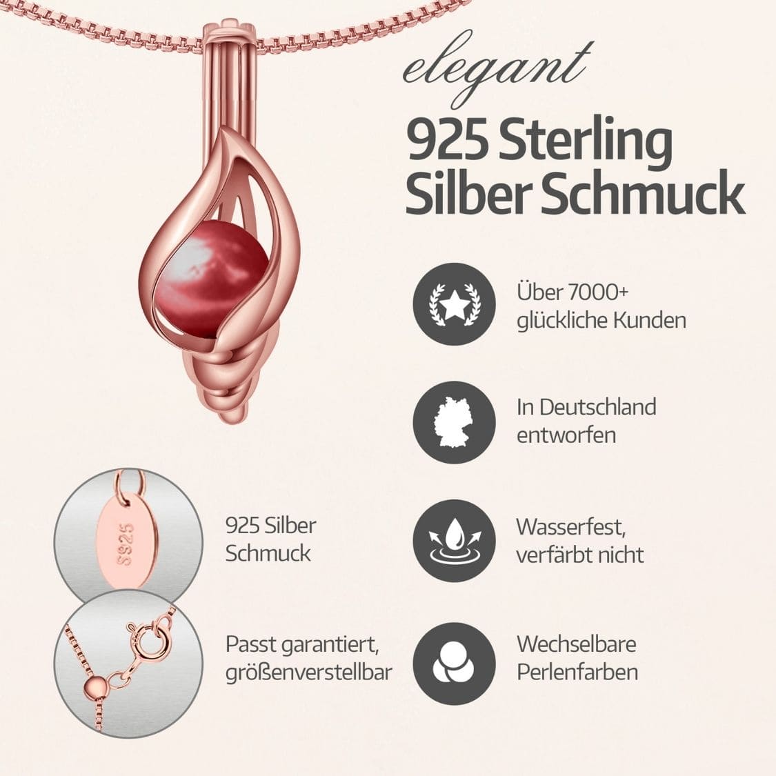 Muschel Armband + Auster