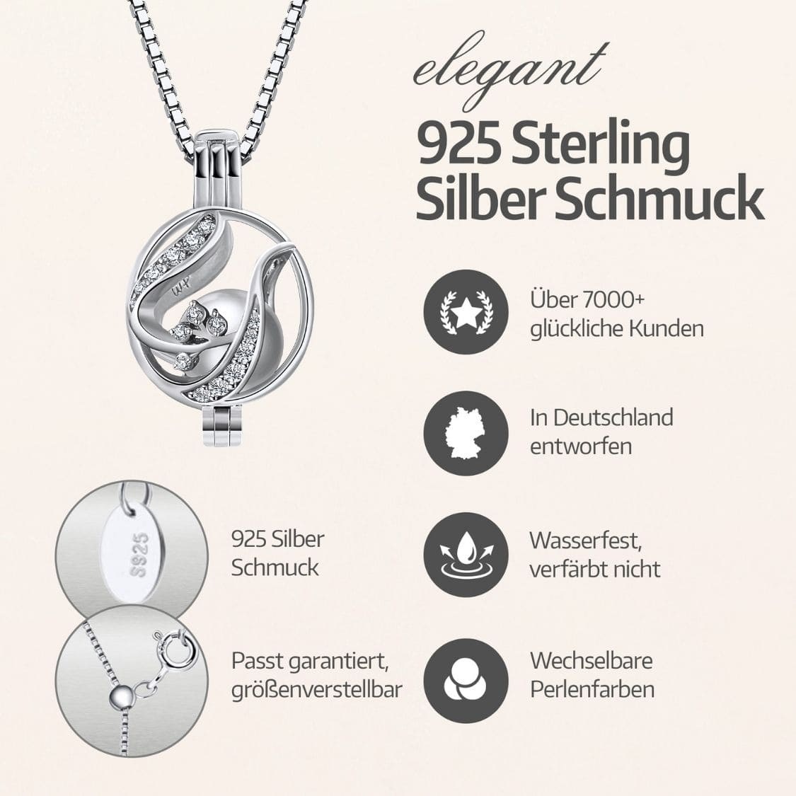 Floral Kette & Ohrringe + 3 Austern