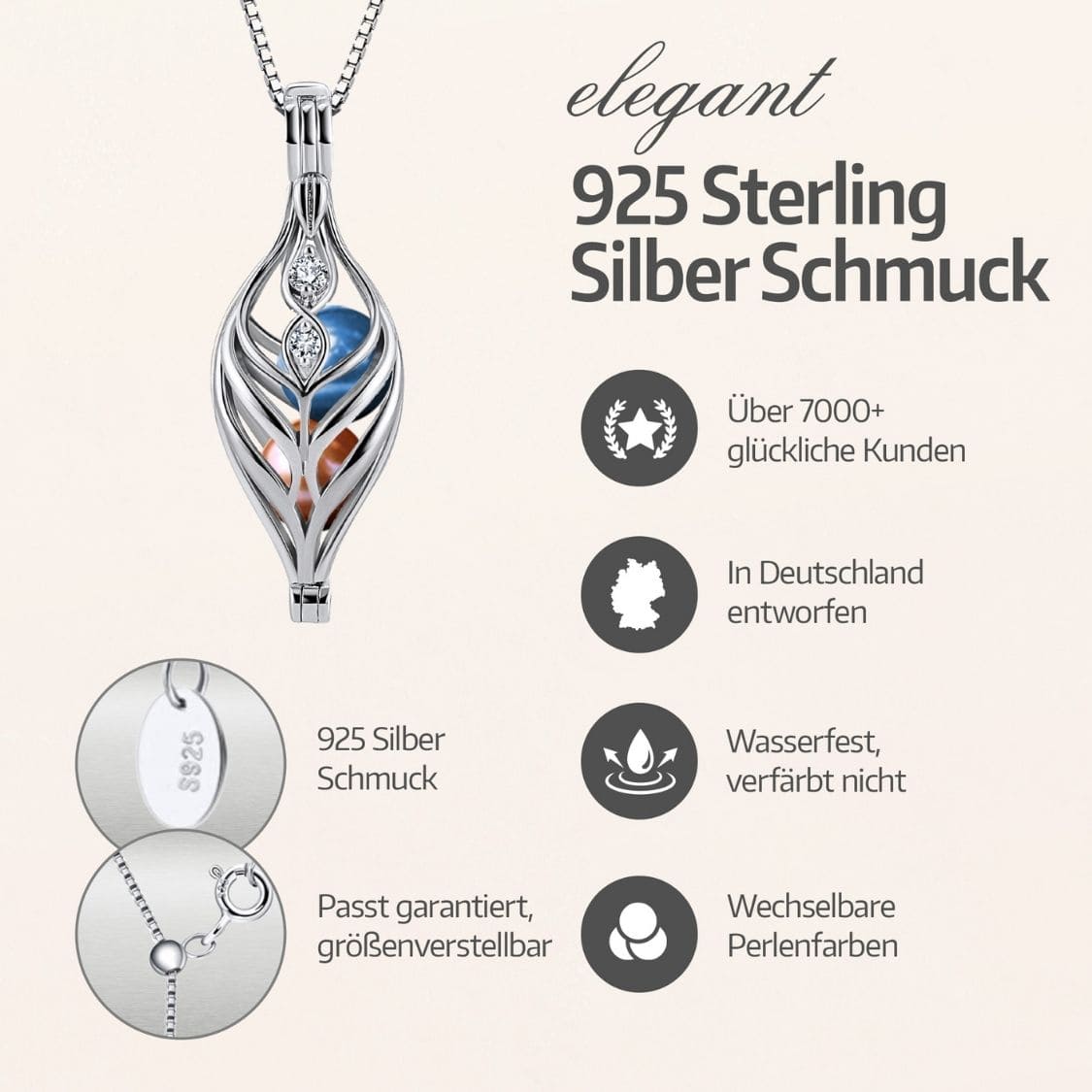 Dualis Kette & Ohrringe + 4 Austern