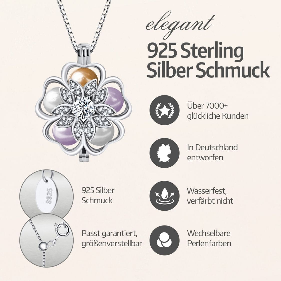 Blossom Kette + 5 Austern