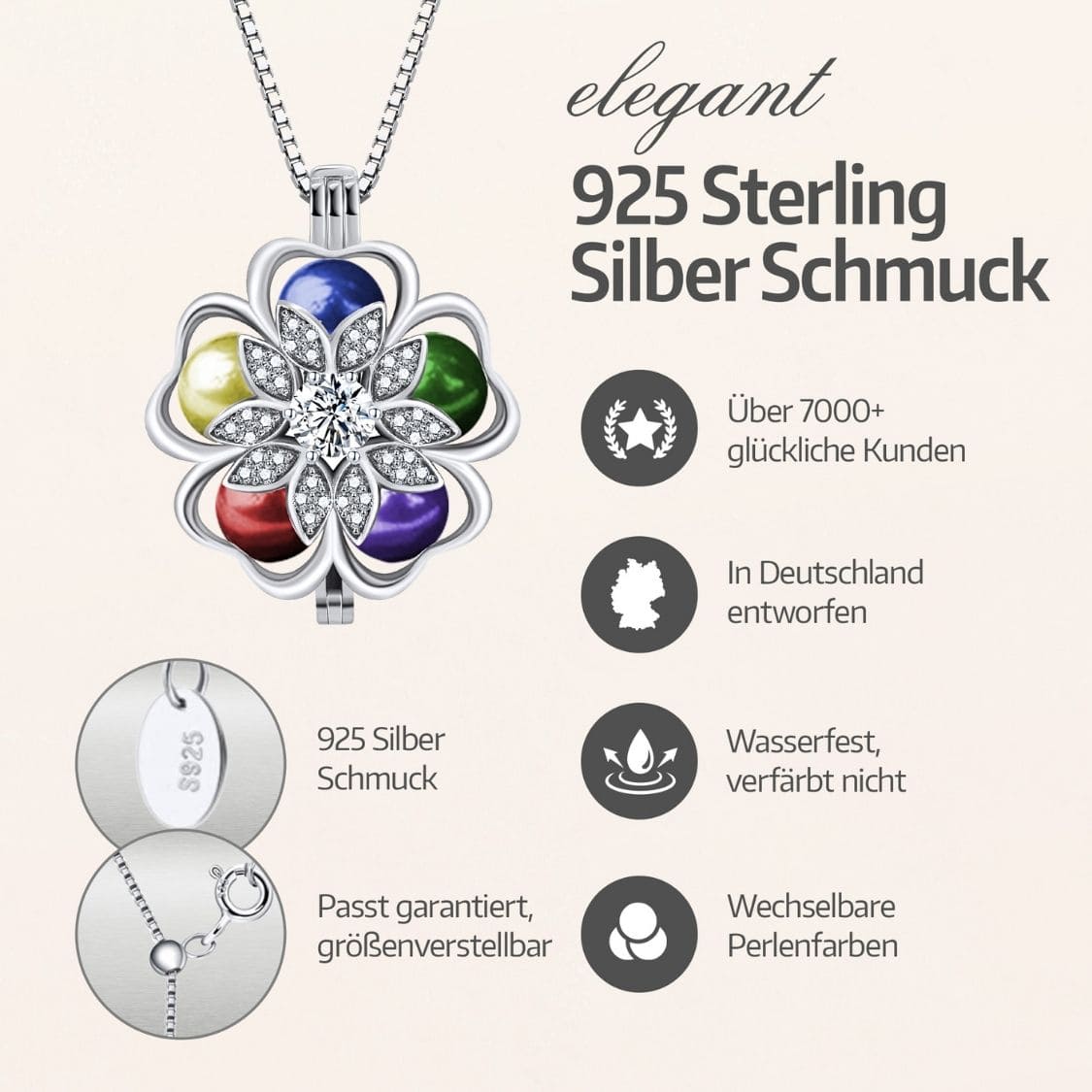 Blossom Kette + 5 Austern