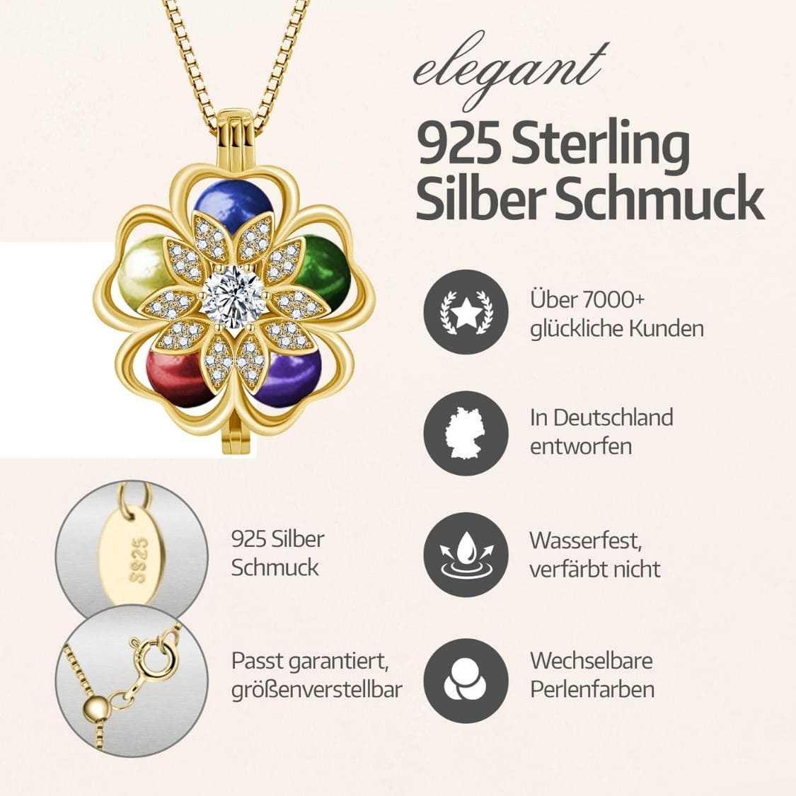 Blossom Kette + 5 Austern