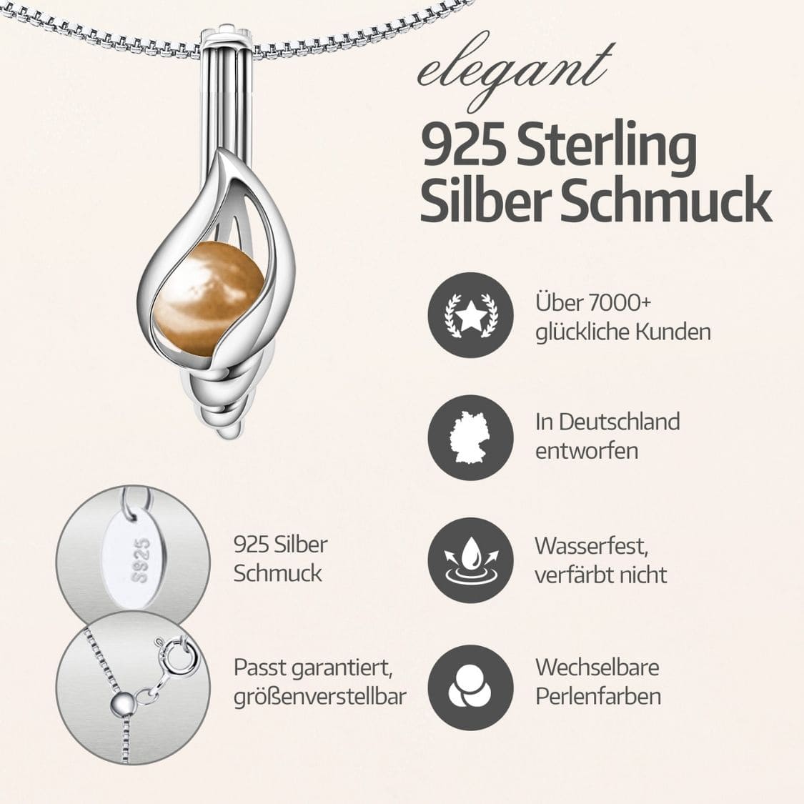 Muschel Armband + Auster