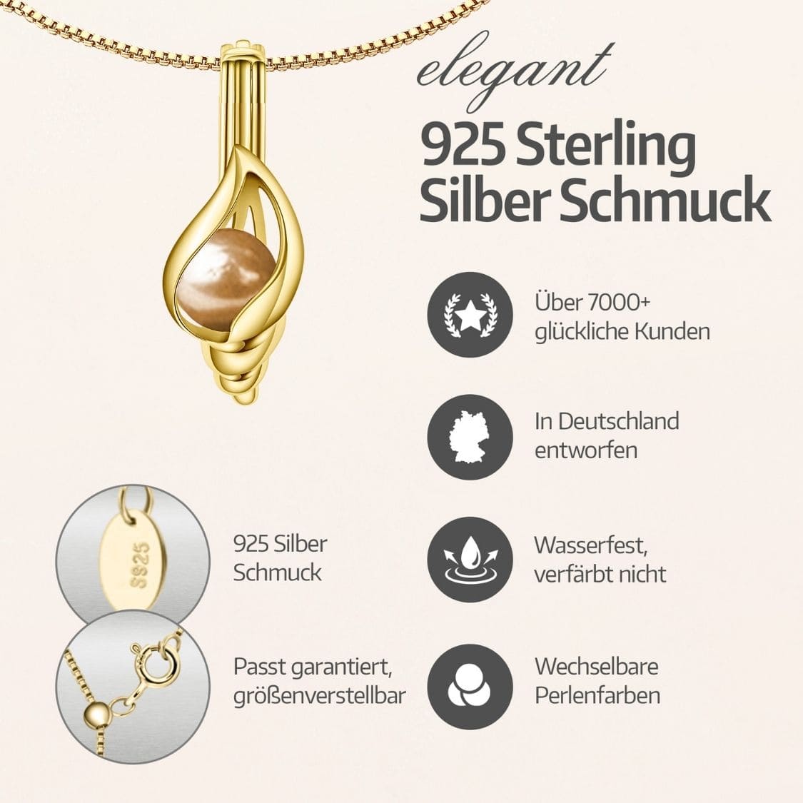 Muschel Armband + Auster