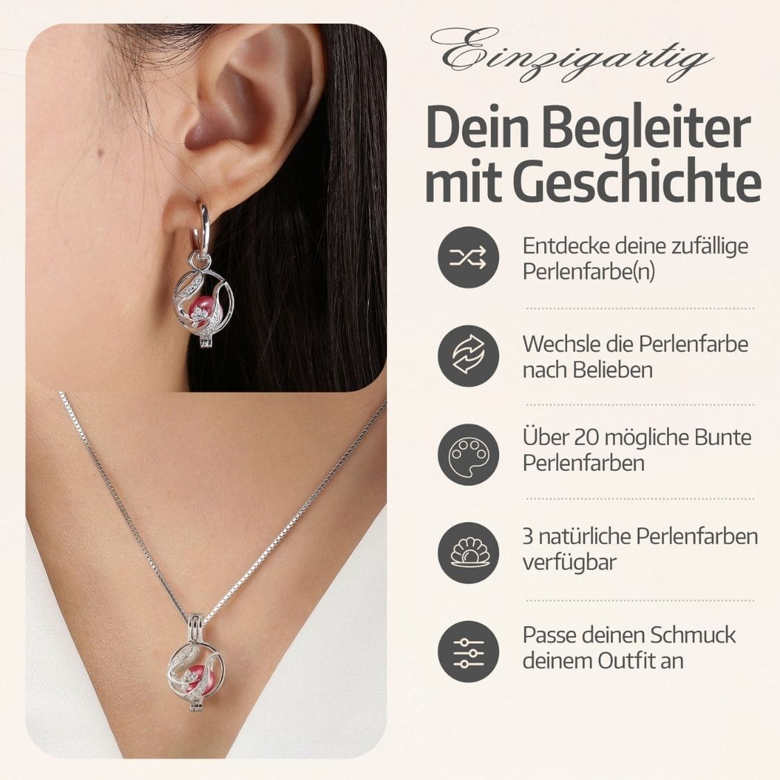 Floral Kette & Ohrringe + 3 Austern