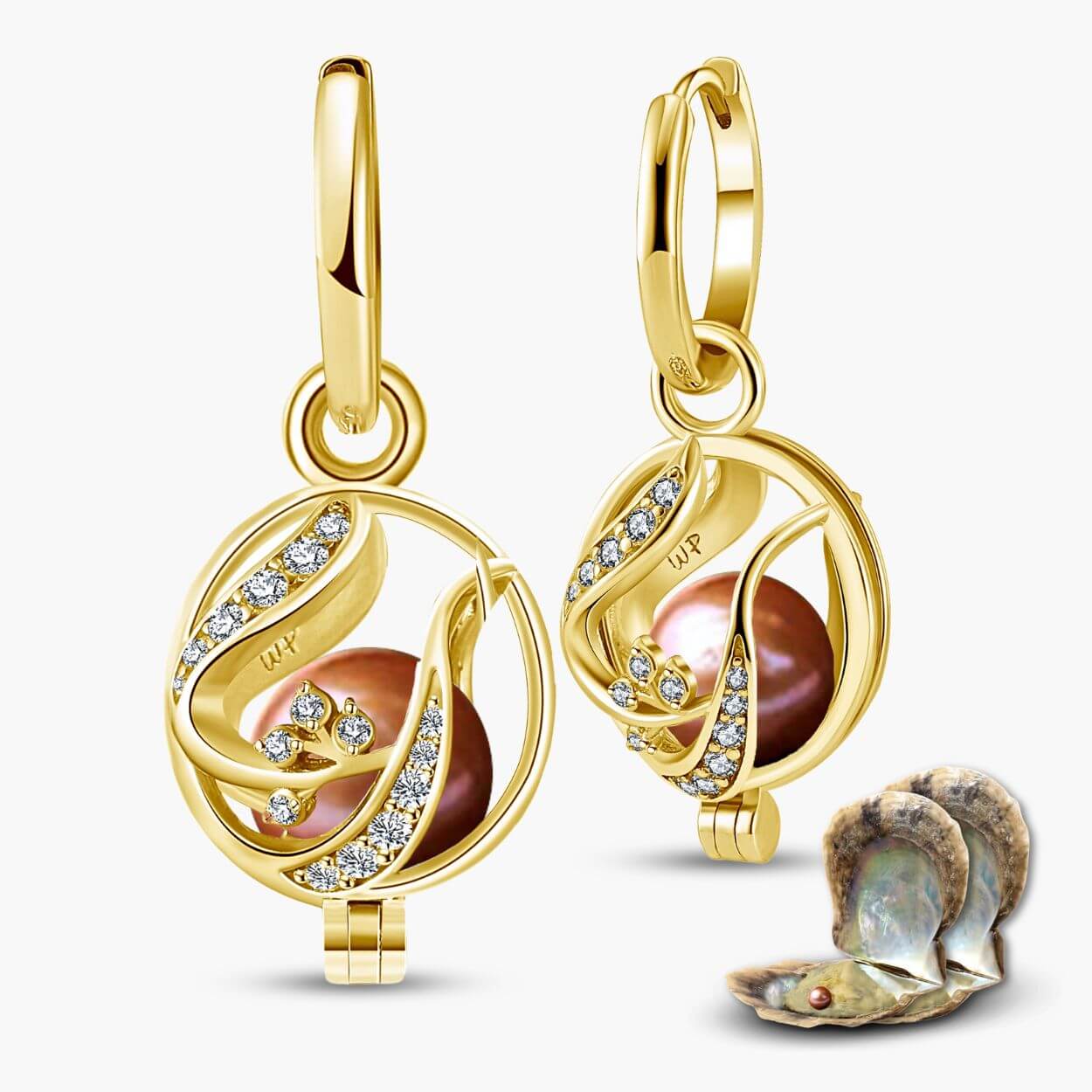 Floral Ohrringe + 2 Austern