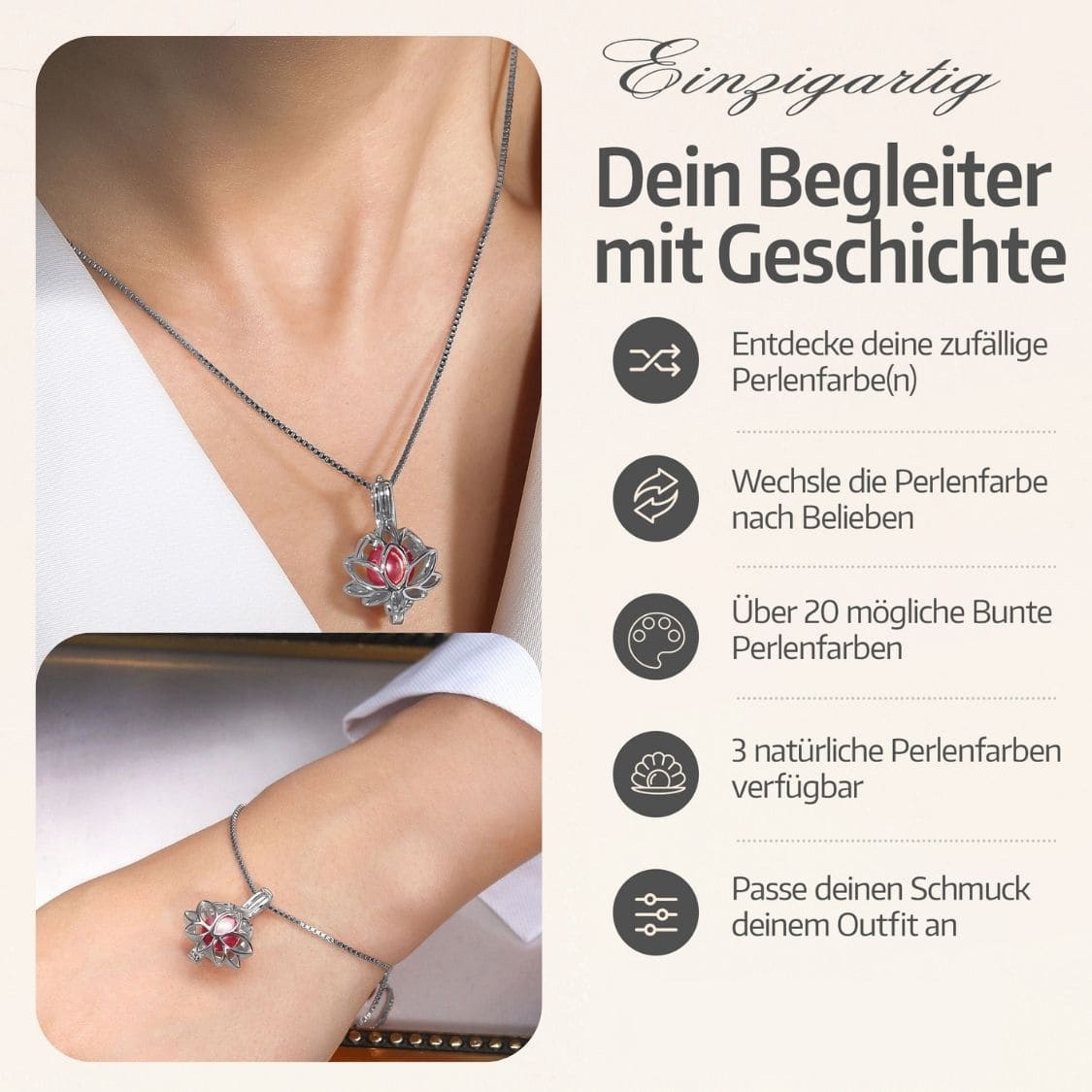 Lotus Kette + Armband Set