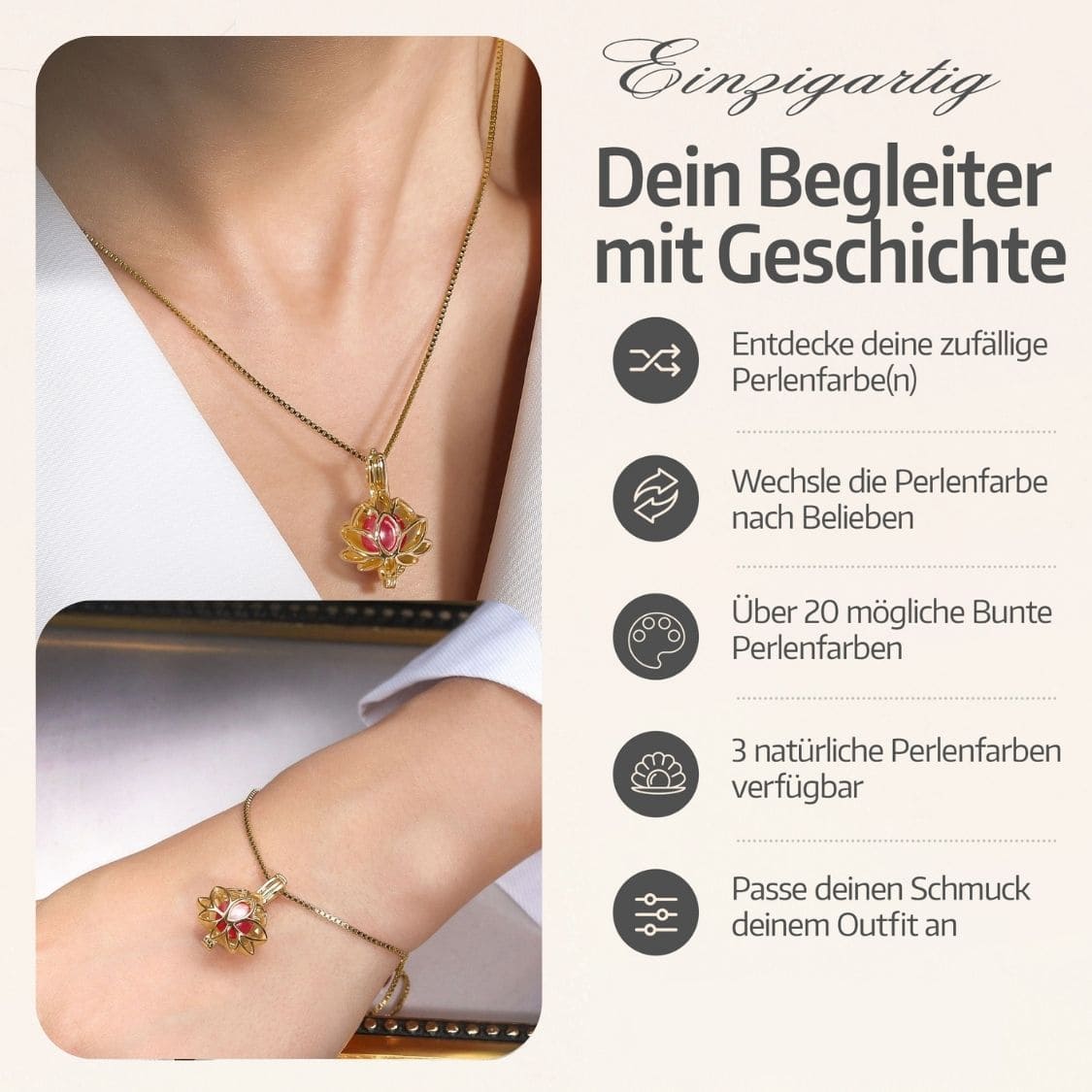 Lotus Kette + Armband Set