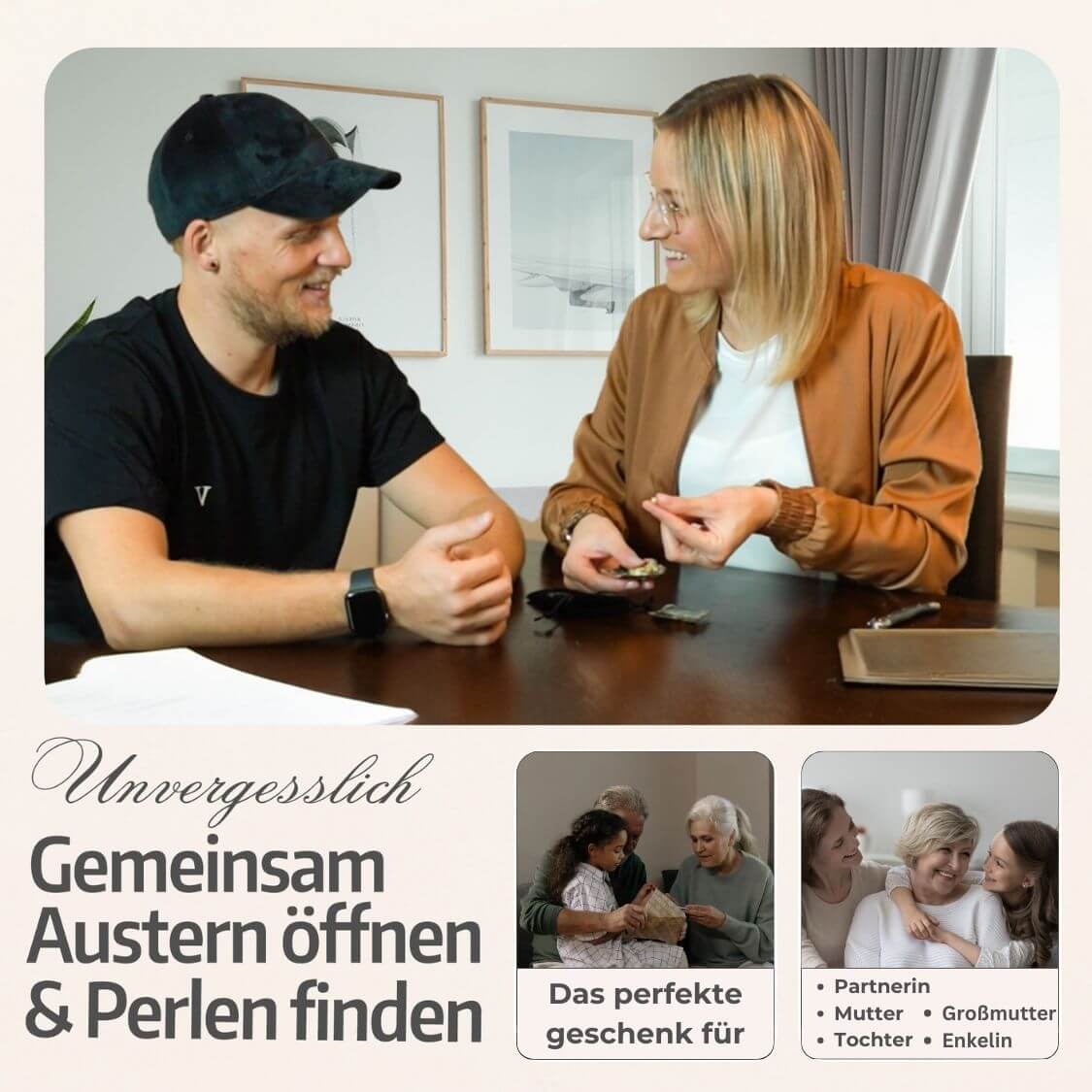 Dualis Kette & Ohrringe + 4 Austern