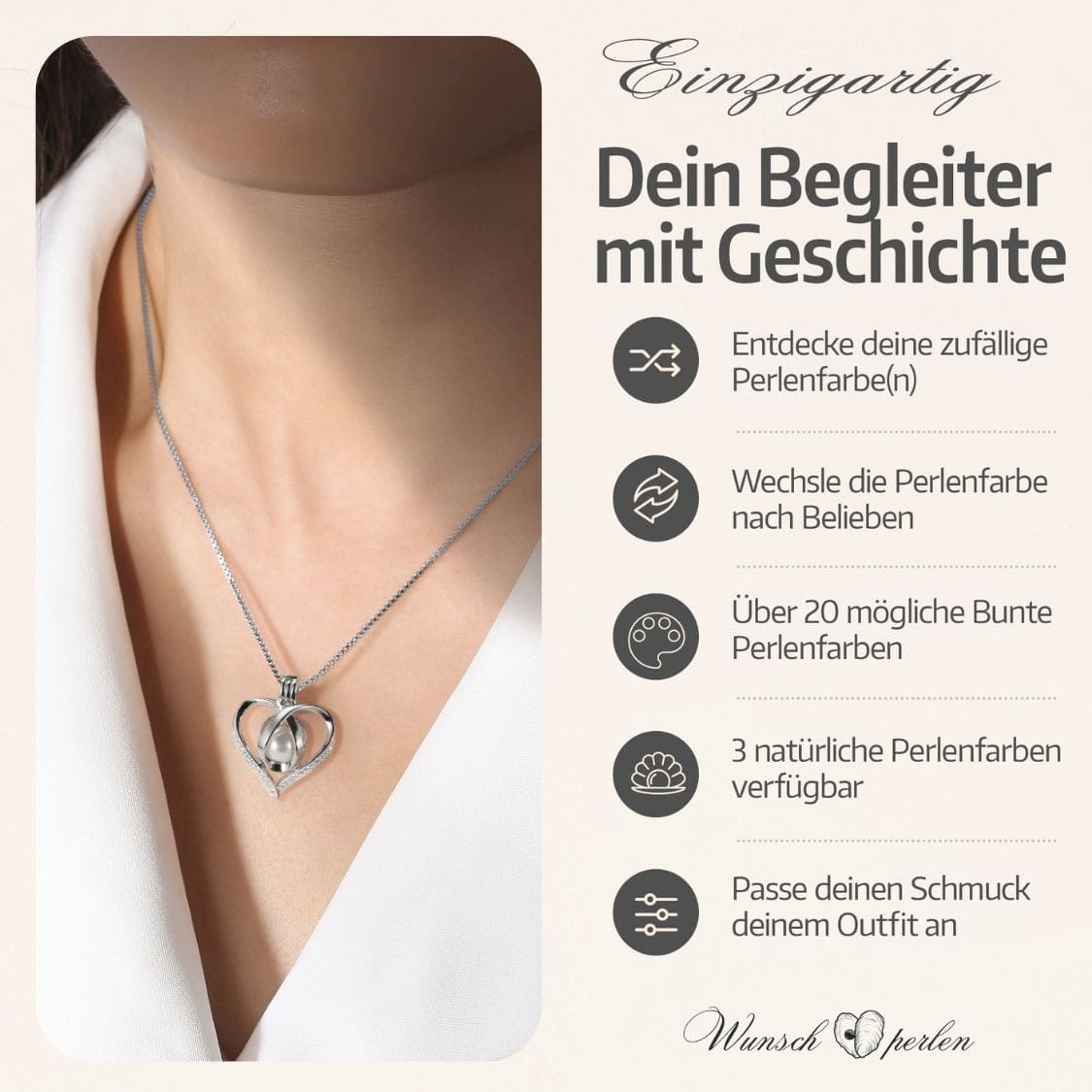 Herz Kette + Auster
