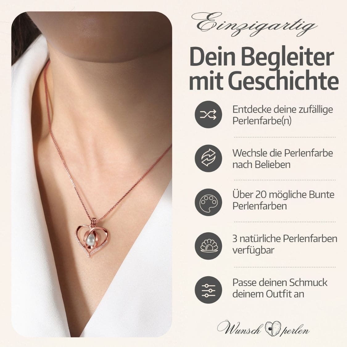 Herz Kette + Auster