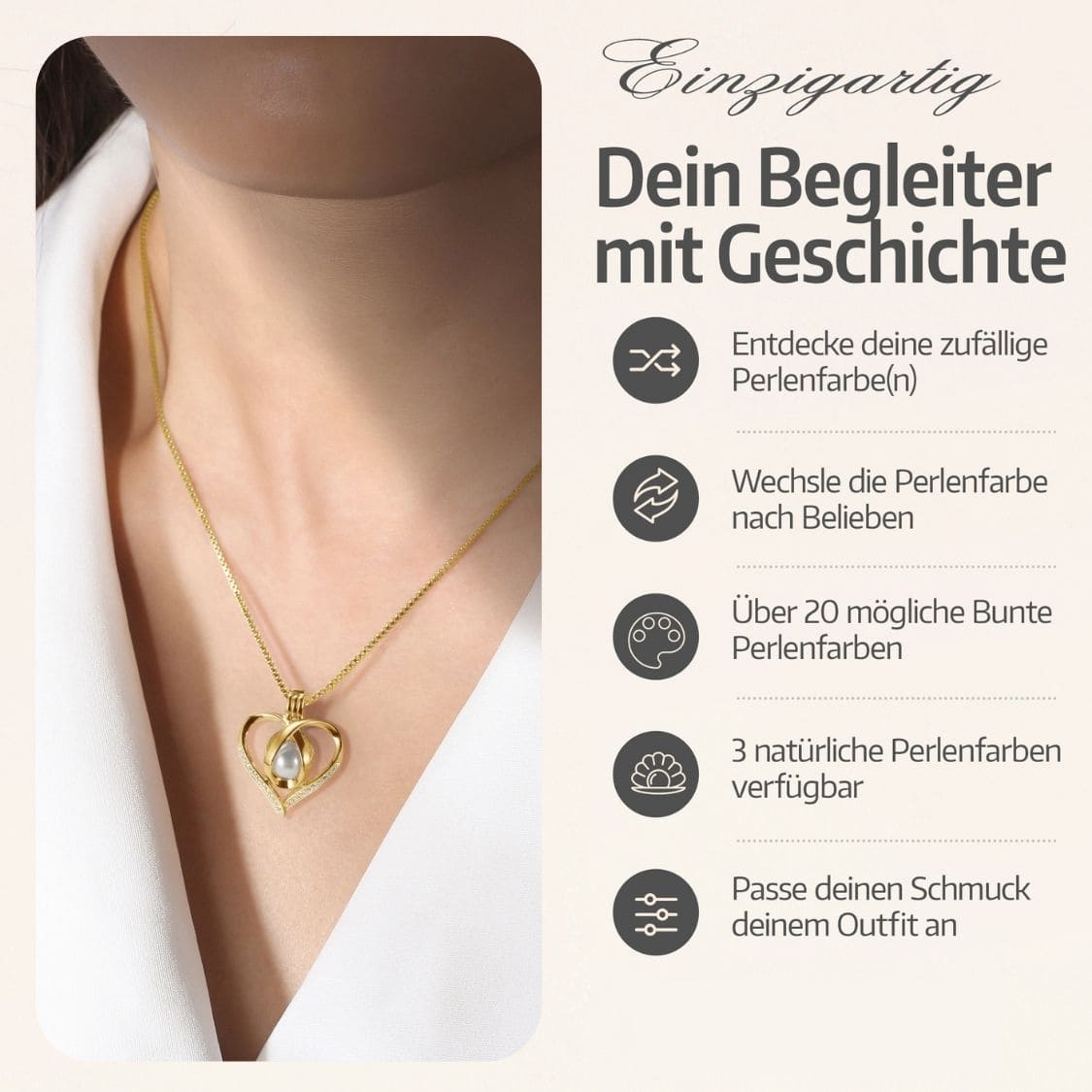 Herz Kette + Auster