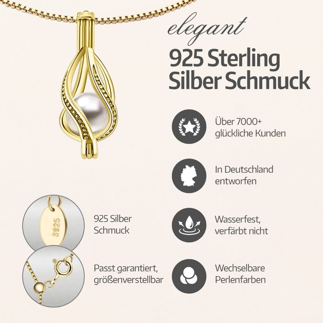 Drop Kette + Armband Set