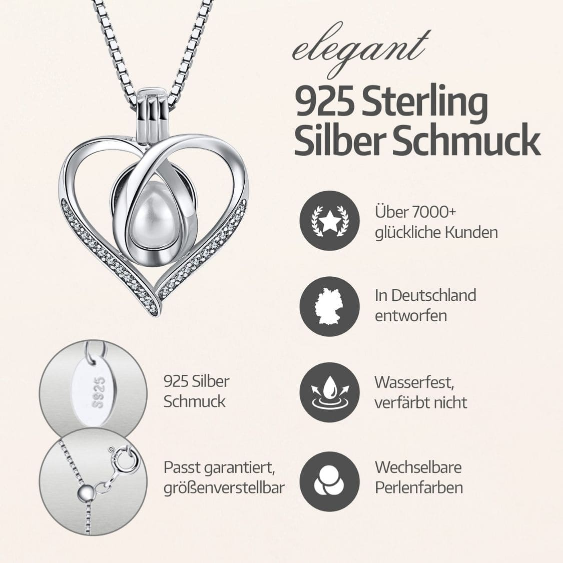 Herz Kette + Auster