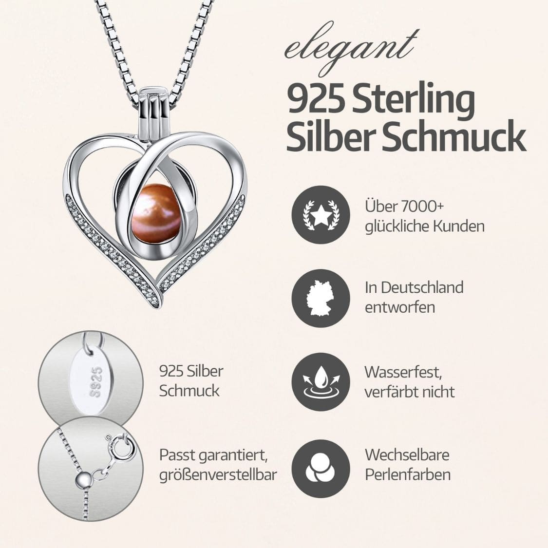 Herz Kette + Auster
