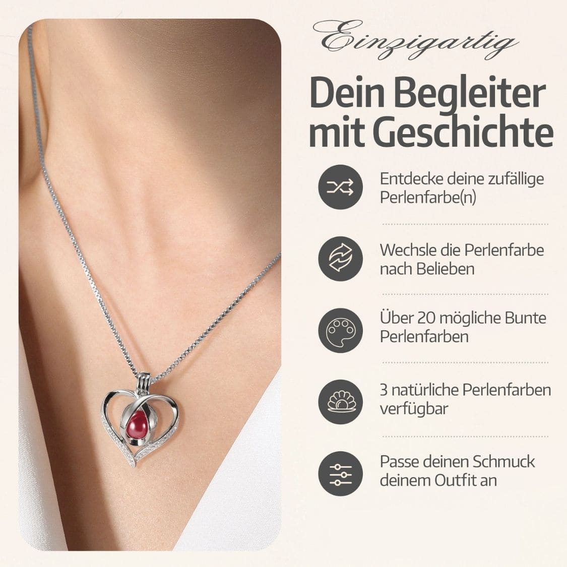 Herz Kette + Auster