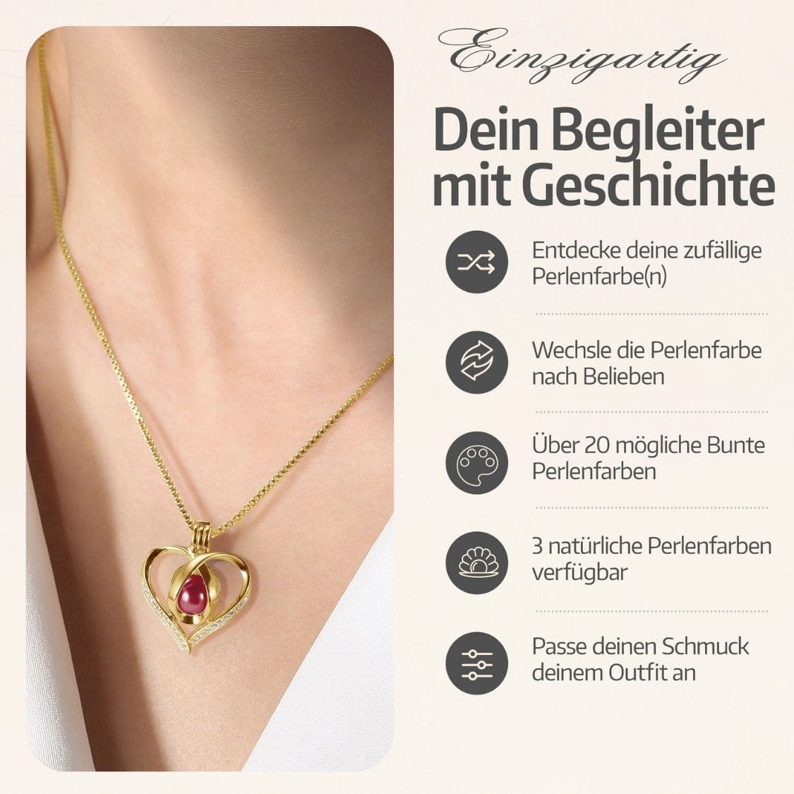 Herz Kette + Auster