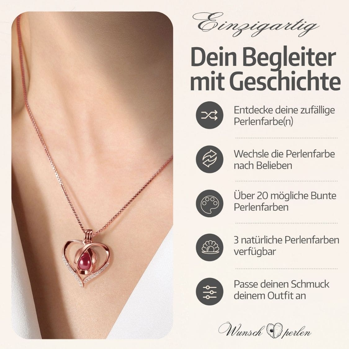 Herz Kette + Auster