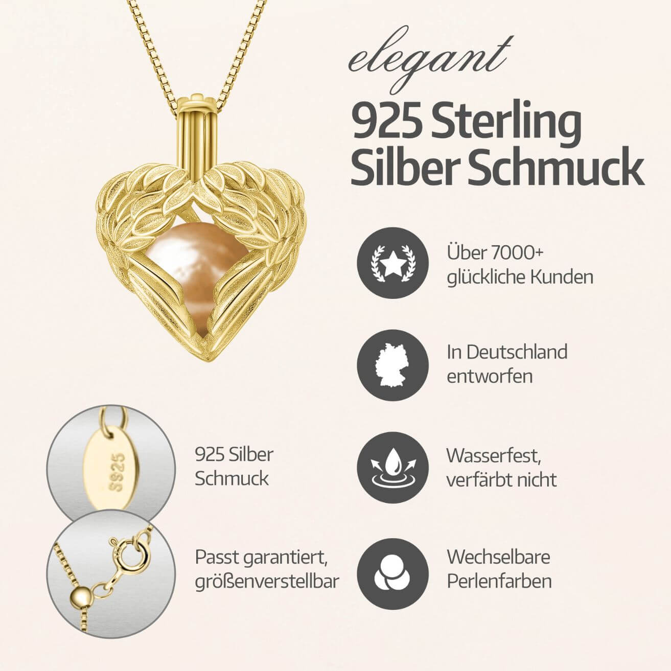 Schutzengel Kette + Auster
