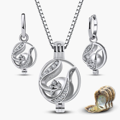 Floral Kette & Ohrringe + 3 Austern